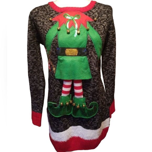 united states sweaters Dresses & Skirts - United States Sweater Holiday Dress Red,Green and Charcoal EUC SZ M